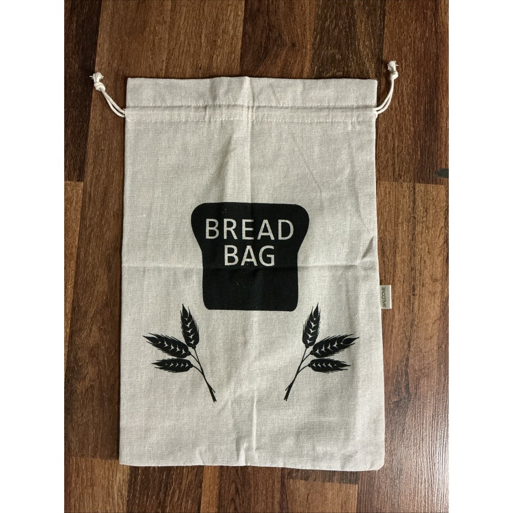 Balcove Bread Bag (1) for Homemade Bread-Plastic Lined-Reusable Linen Cloth
